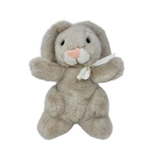 Vintage 80s Applause Plush Bunny Rabbit Tan White Easter Collectible Toy Korea